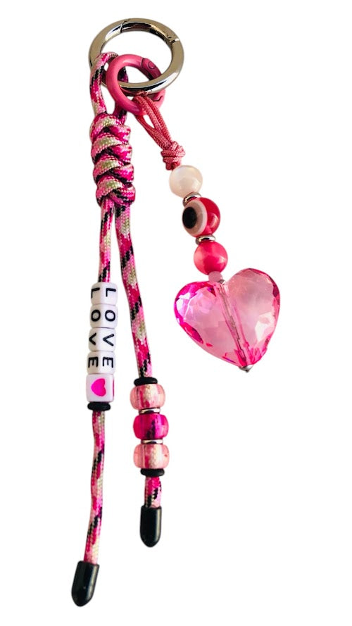 Bijou de Sac Coeur Rose - Bijou Grec - Porte Bonheur