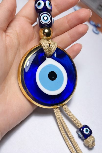 Glass Evil Eye Wall Hanging - 7 cm Glass Eye - House Protection & Ornament
