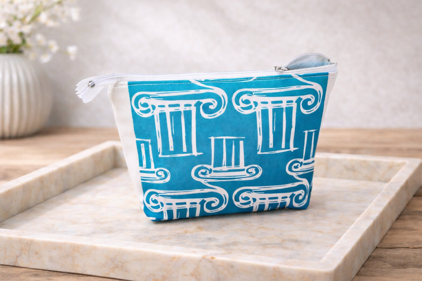 Pochette maquillage Colonnes Grecques