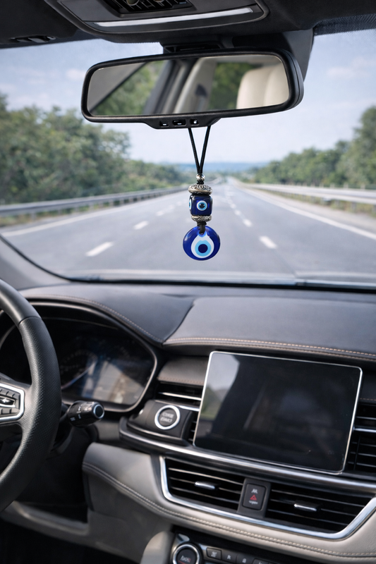 Glass Evil eye Rearview Mirror charm - new driver gift