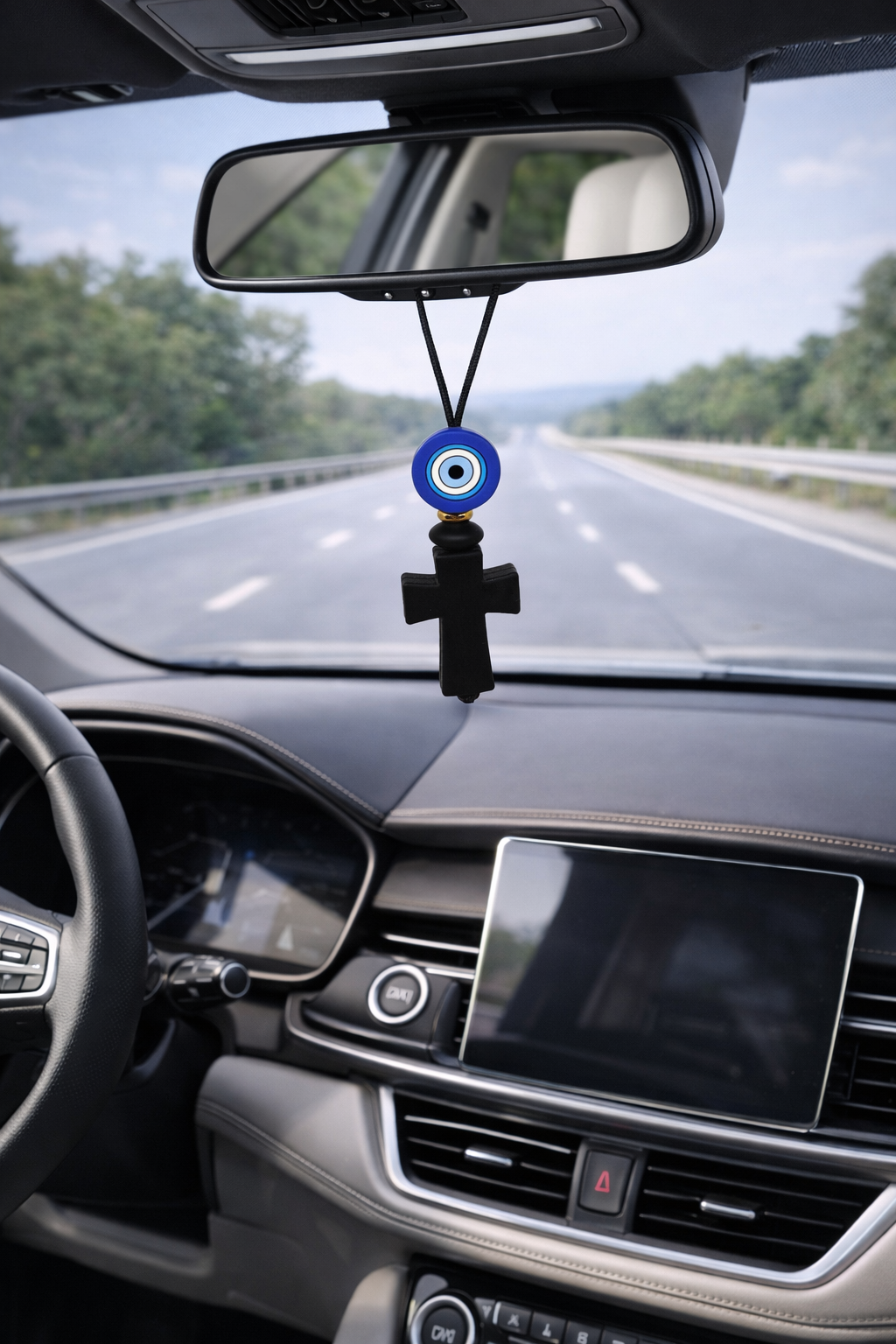 Bijou de rétroviseur de voiture Croix Oeil Bleu 