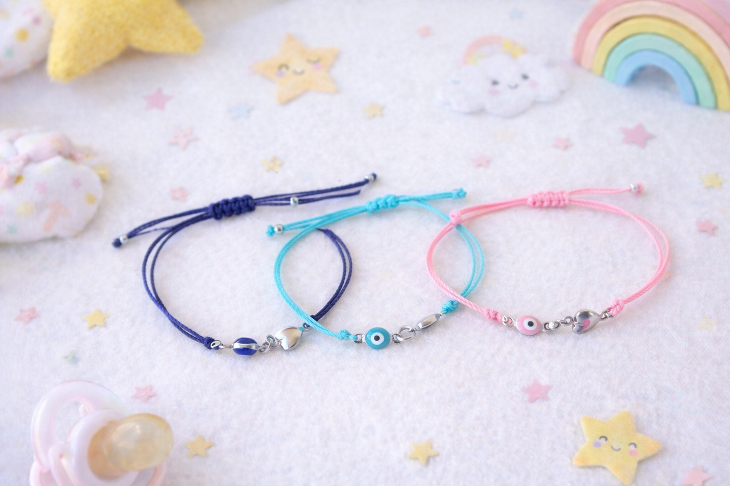 Evil Eye Heart Baby Bracelet - Protection Bracelet - baby Gift