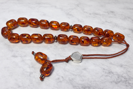 Amber Imitation Worry Beads - Greek Komboloi for Stress Relief