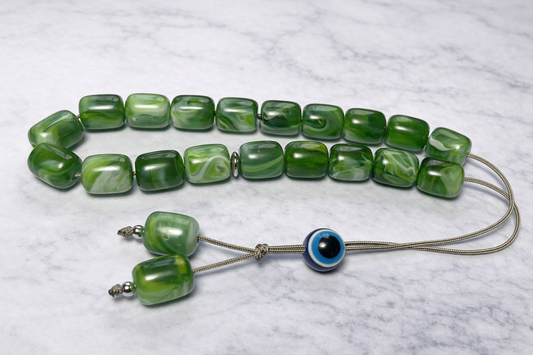 Green Evil Eye Worry Beads - Anti-stress gift - Greek gift