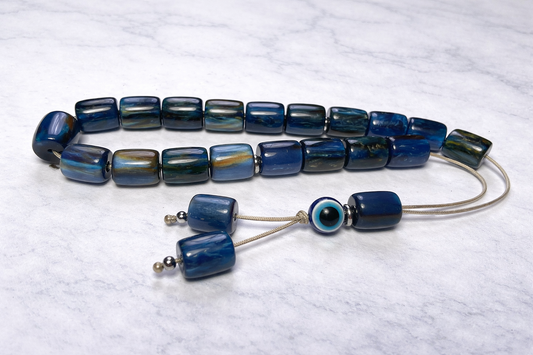 Evil Eye Blue Worry Beads - Greek Gift - Relaxation Beads
