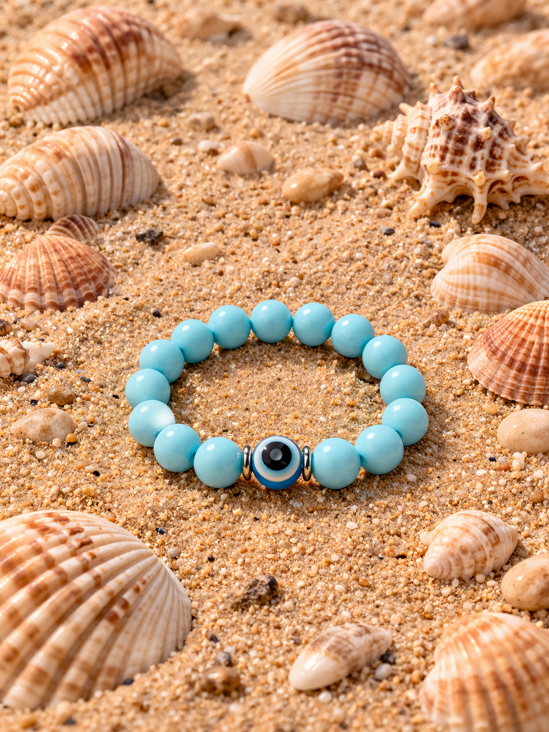 Evil Eye Bracelet Stretch - Acrylic Beaded Bracelet, Protection Bracelet for Women, Trendy Jewelry Gift