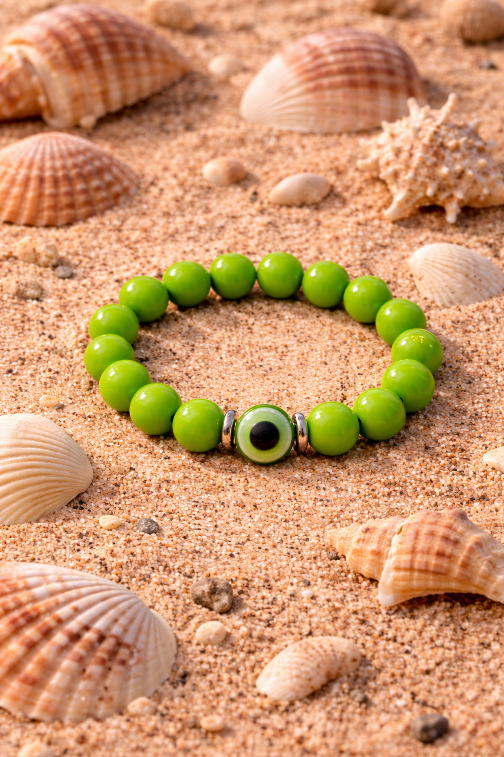 Evil Eye Bracelet Stretch - Acrylic Beaded Bracelet, Protection Bracelet for Women, Trendy Jewelry Gift