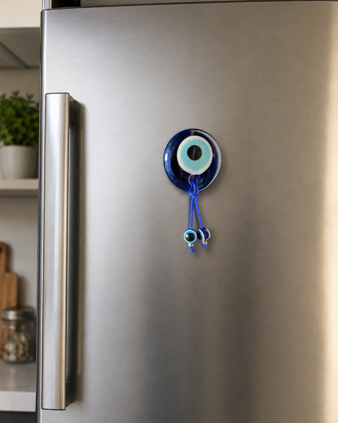 Glass Evil Eye Fridge Magnet | Greek Lucky Charm | Handmade Home Decor Gift