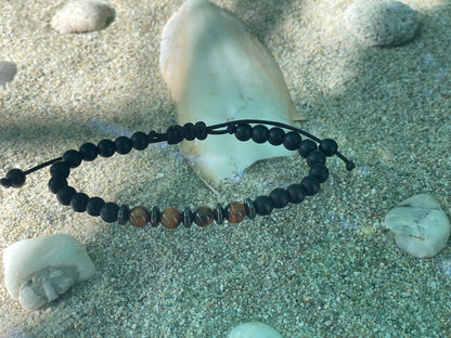 Men’s Bracelet Black Onyx & Tiger’s Eye - Gift for Him