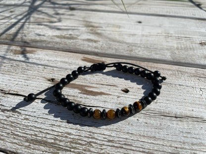 Men’s Bracelet Black Onyx & Tiger’s Eye - Gift for Him