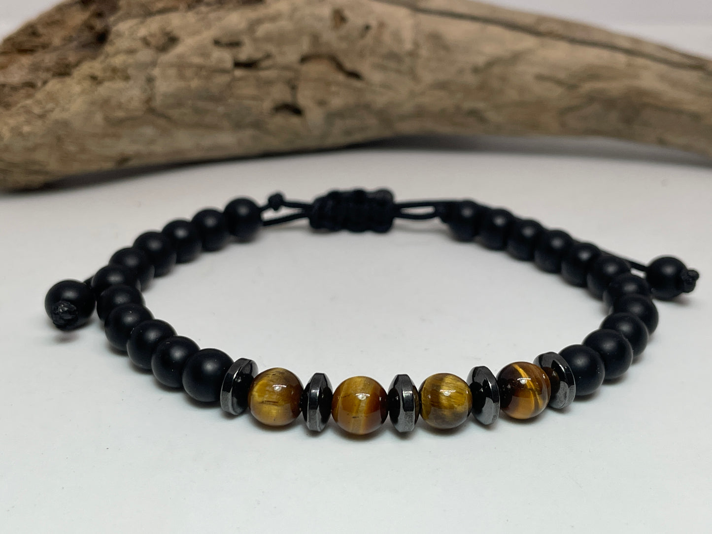 Men’s Bracelet Black Onyx & Tiger’s Eye - Gift for Him