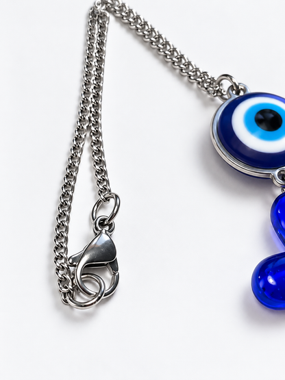 Greek Evil Eye & Cross Car Mirror Charm