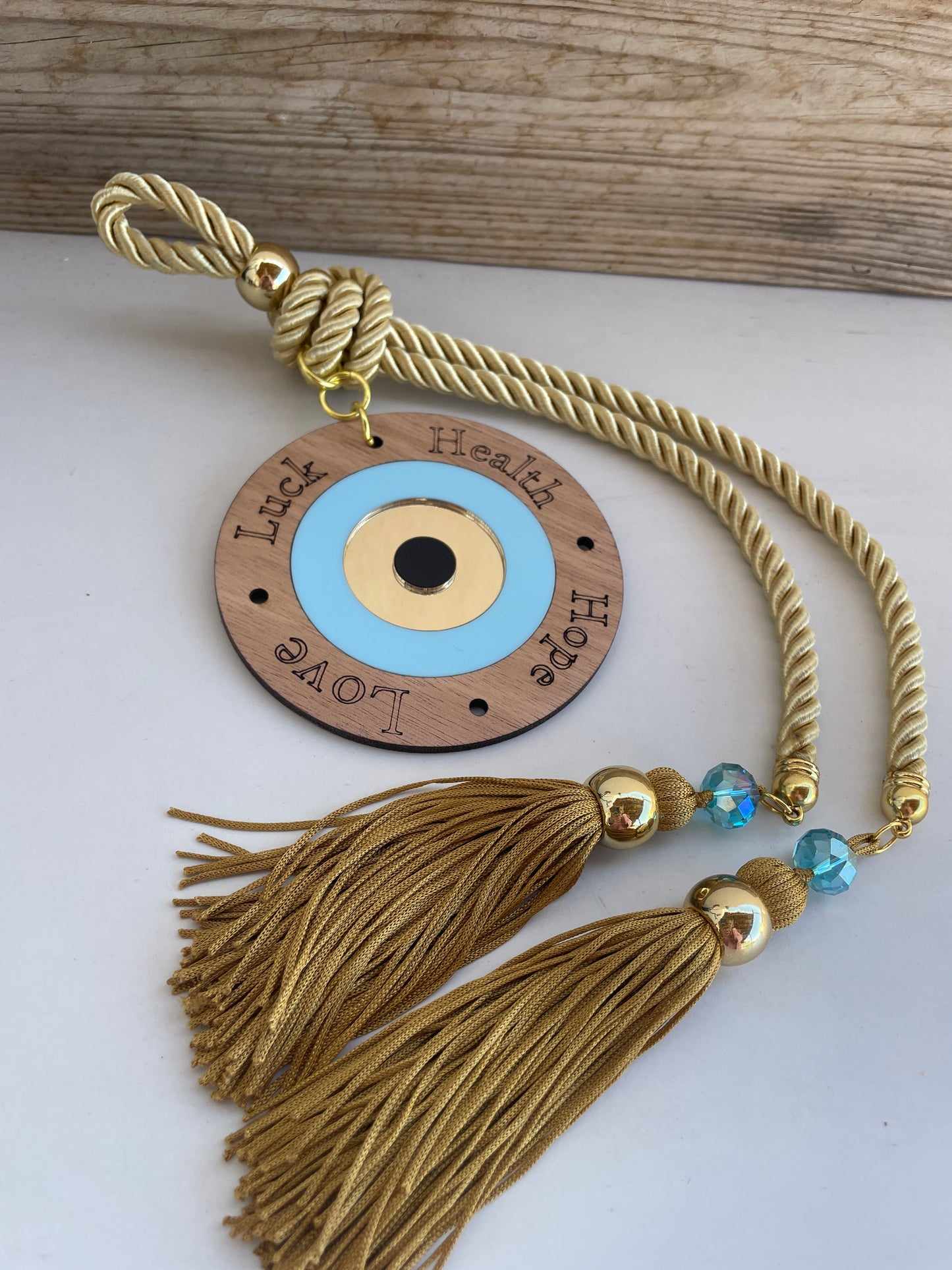 Evil Eye Wishes Wall Hanging, Tassel Housewarming, New Years Gift, House Protection