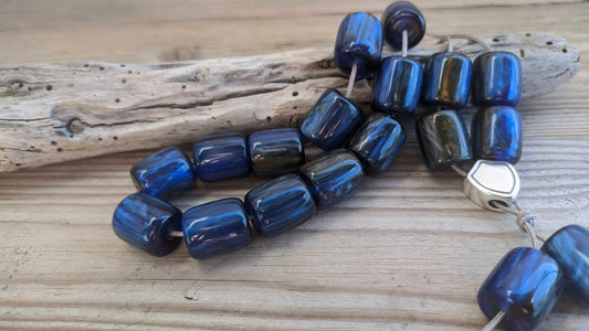 Blue worry beads - Greek gift - Anti stress gift - Blue komboloi - Gift for Him