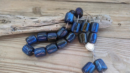 Blue worry beads - Greek gift - Anti stress gift - Blue komboloi - Gift for Him