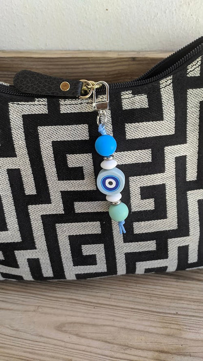 Porte-Clés en Silicone Oeil Bleu - Cadeau grec - 