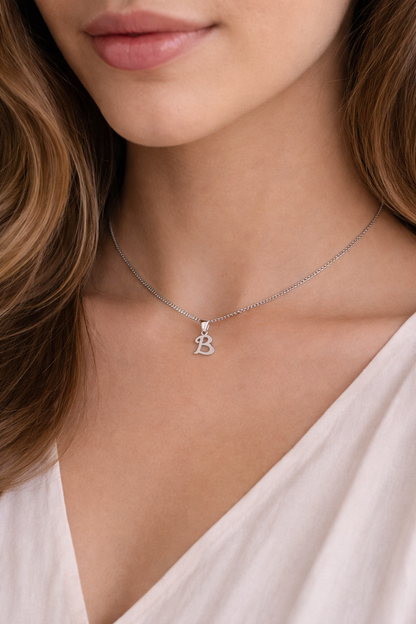 Collier Initial Femme en Acier Inoxydable