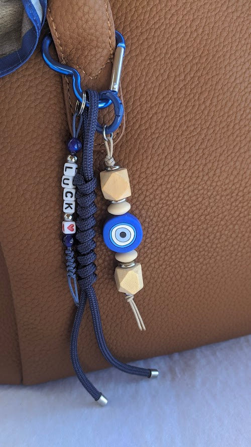 Evil Eye Handbag Charm - Rope Bag Charm - Luck Bag Charm - Gift for Her