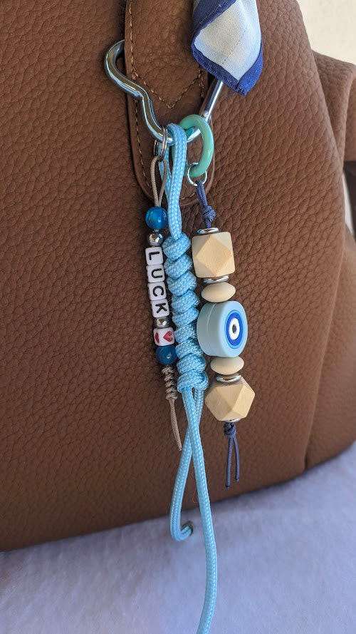 Evil Eye Handbag Charm - Rope Bag Charm - Luck Bag Charm - Gift for Her