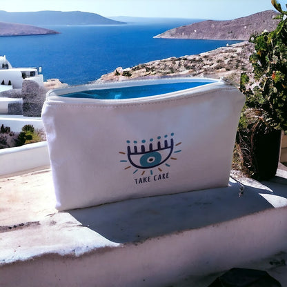  Pochette oeil bleu Lycra Fabriquée en Grèce -