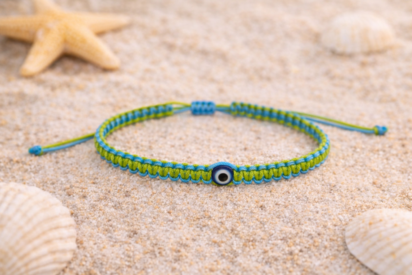 Bracelet Macramé Oeil Bleu - Idée cadeau