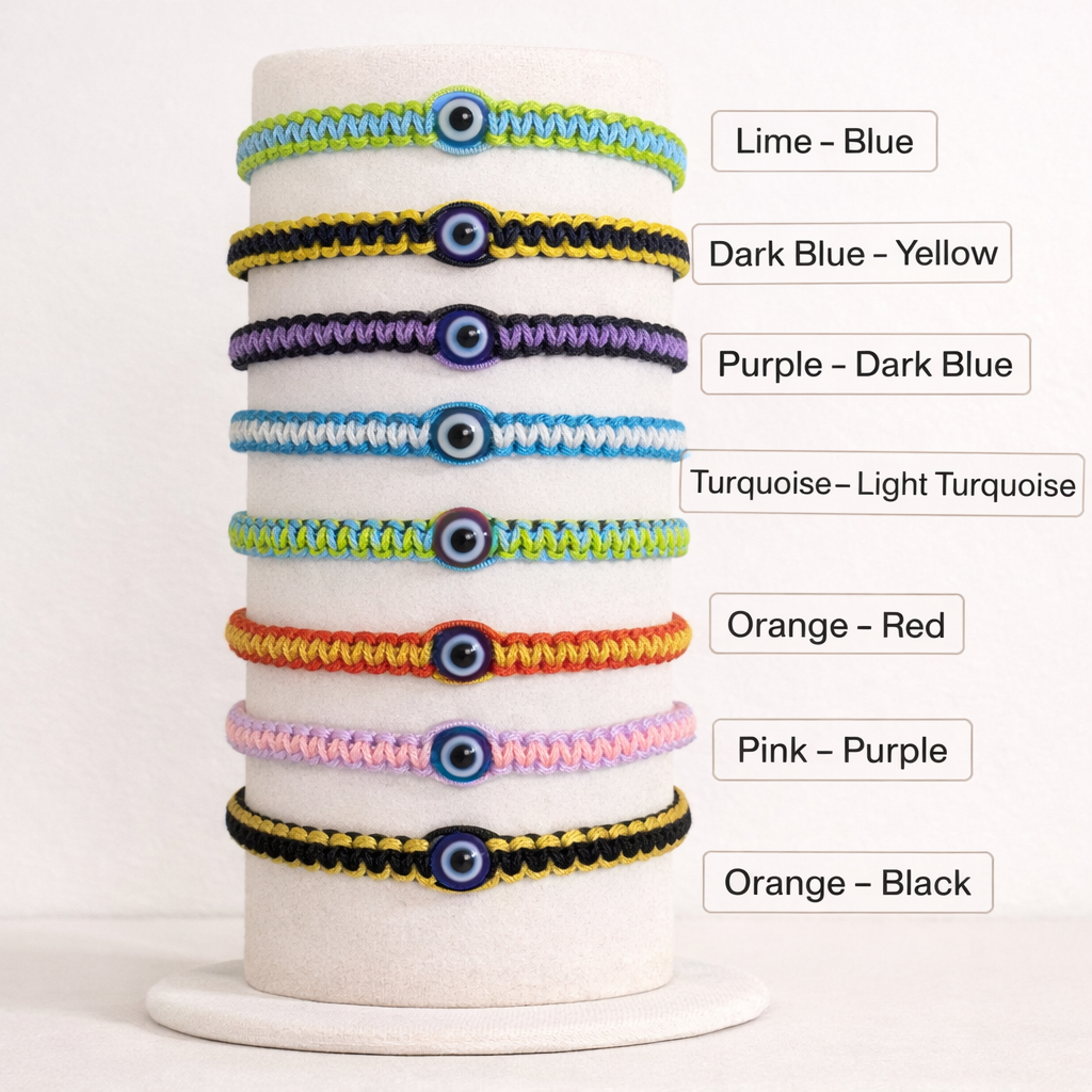 Bracelet Macramé Oeil Bleu - Idée cadeau