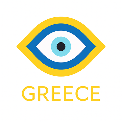 Evil Eye w/ Greece Machine Embroidery Design - Digital Embroidery File
