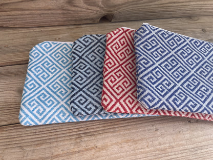 Pochette Tissu Motif Grec - 4 couleurs disponibles - Fabriqué en Grèce