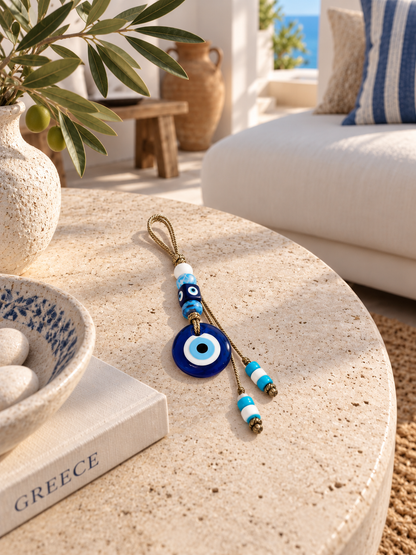 Greek Evil Eye Wall Hanging – Handmade Nazar Home Décor