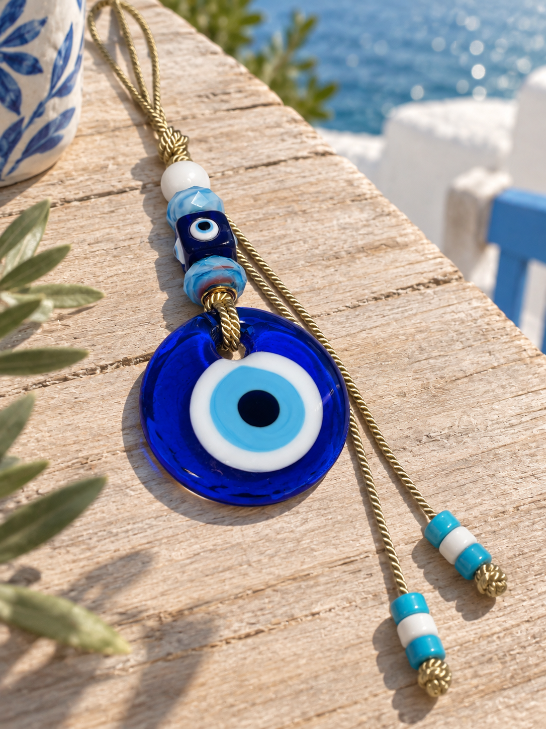 Greek Evil Eye Wall Hanging – Handmade Nazar Home Décor
