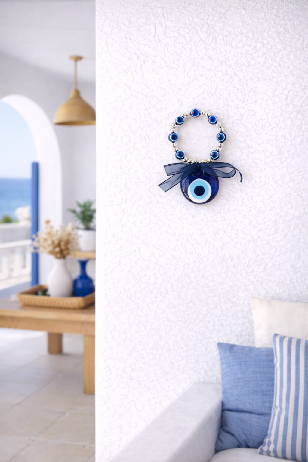 Oeil Bleu En Verre - Porte Bonheur Grec