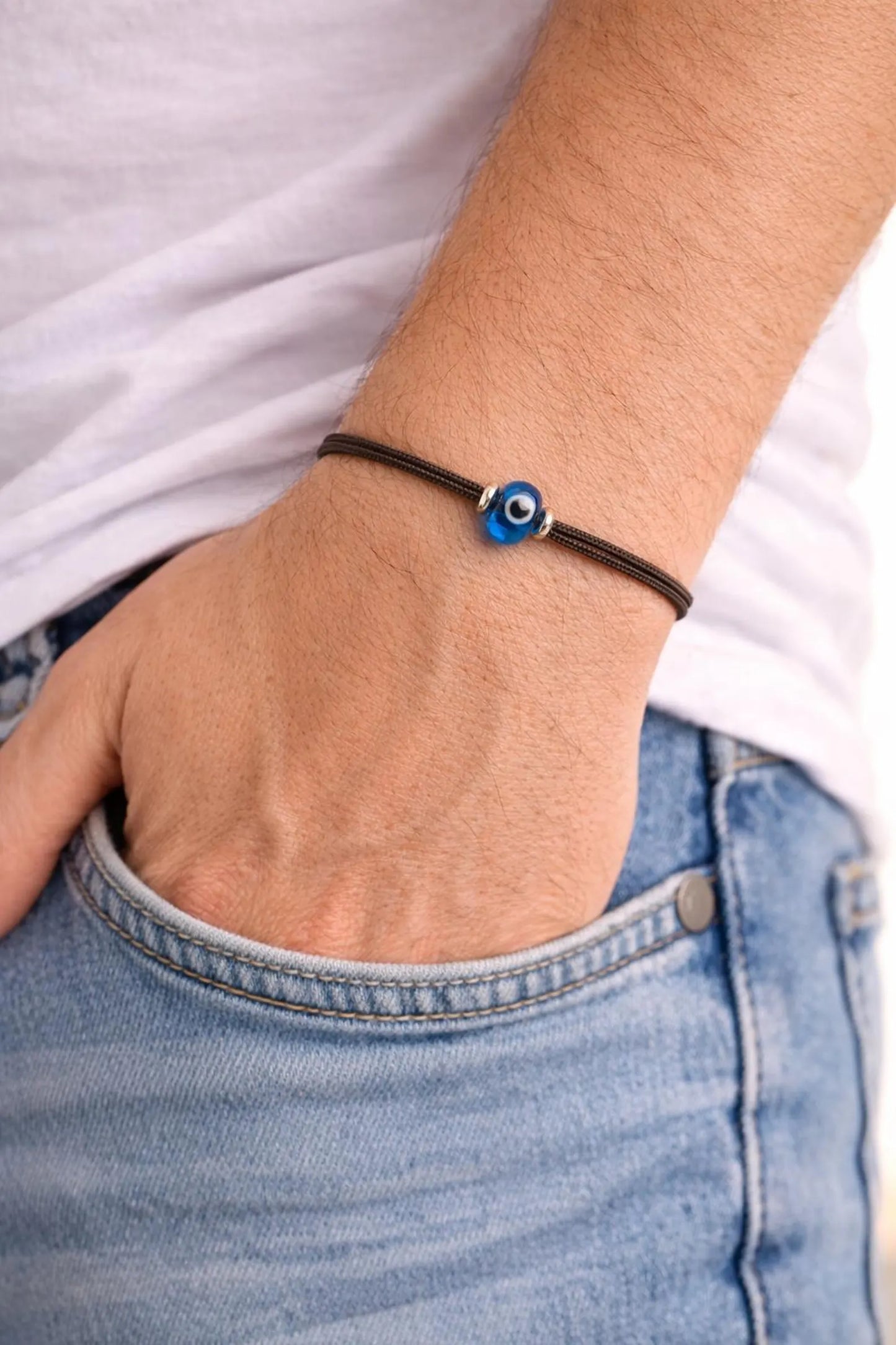 Bracelet œil bleu en paracorde, symbole de protection et d’élégance
