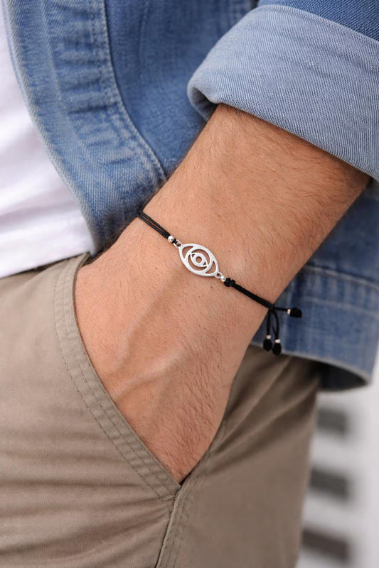 Bracelet Porte-Bonheur en Acier Inoxydable – Main de Fatma ou Oeil Protecteur