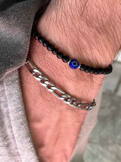 Evil Eye Onyx Bracelet - Evil Eye Protection Bracelet - Gift For Him or For Her