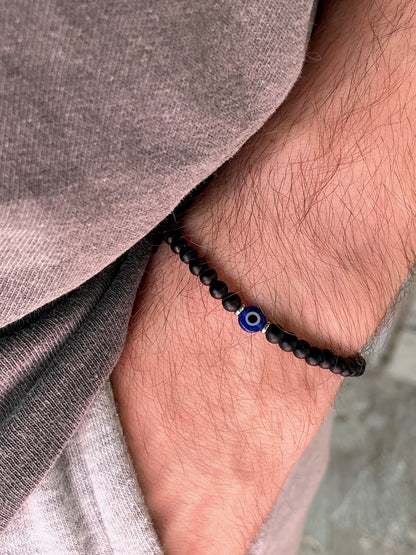 Evil Eye Onyx Bracelet - Evil Eye Protection Bracelet - Gift For Him or For Her