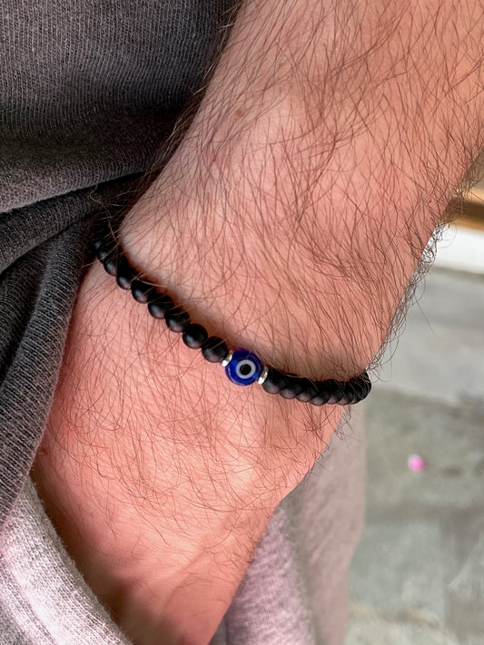 Evil Eye Onyx Bracelet - Evil Eye Protection Bracelet - Gift For Him or For Her