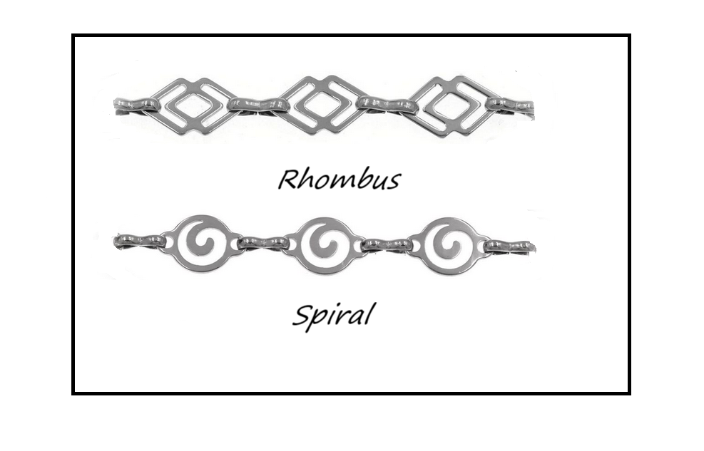 Stainless Steel Spiral or Rhombus Bracelet | Adjustable Jewelry