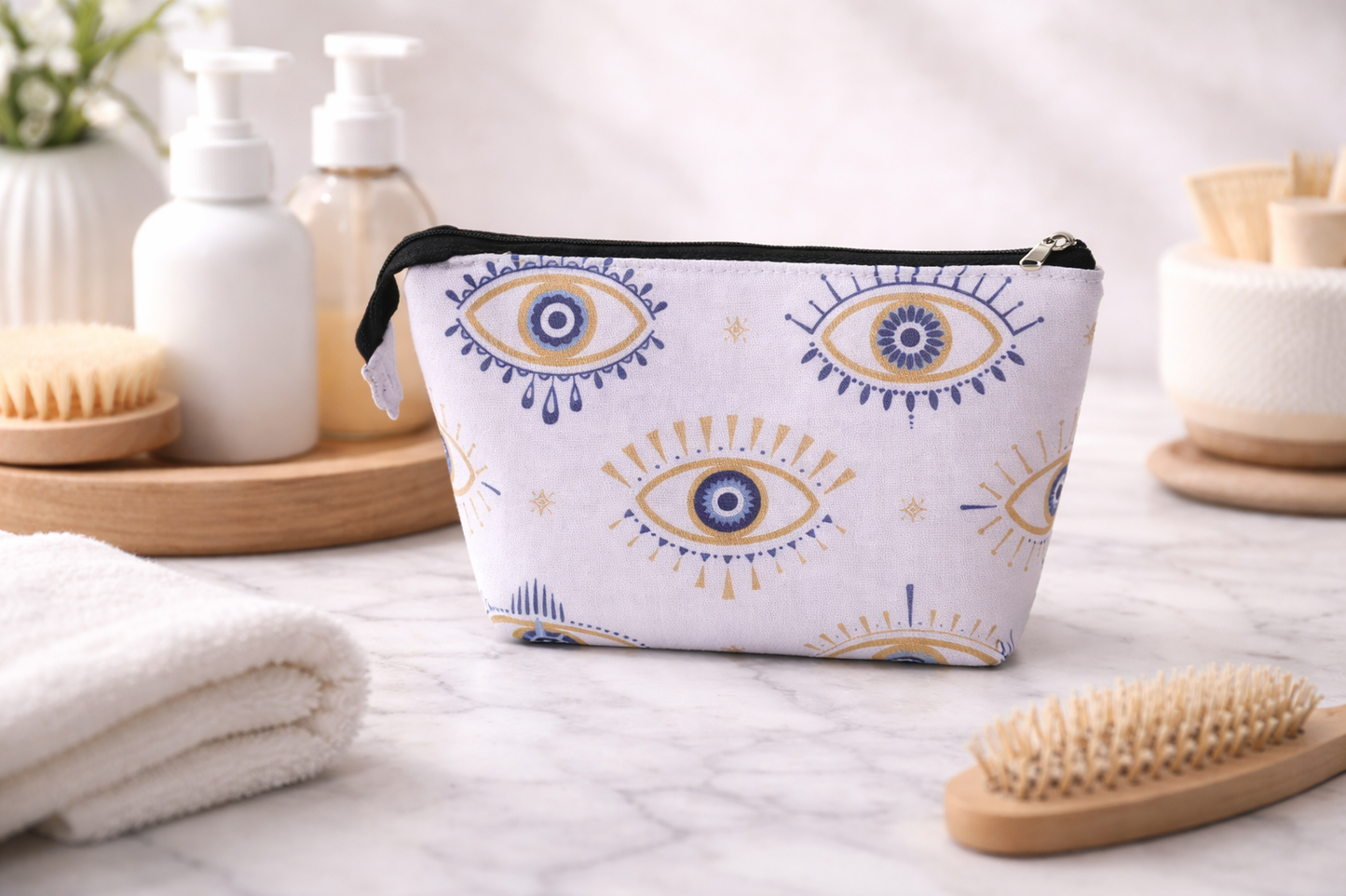 Evil eye makeup bag - Cosmetic Bag - Greek gift - Gift for her