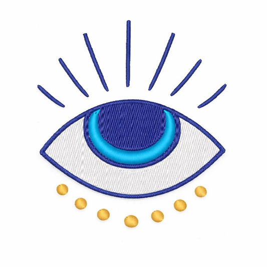 Fichier de broderie numérique Oeil Bleu avec Cils – Téléchargement instantané