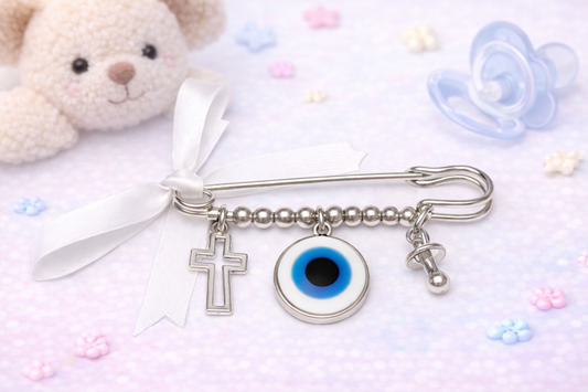 Baby Evil Eye Safety Pin - Baby Protection - Baby Shower Gift