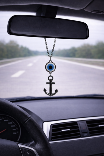 Bijou Retroviseur Ancre et Oeil Bleu 
