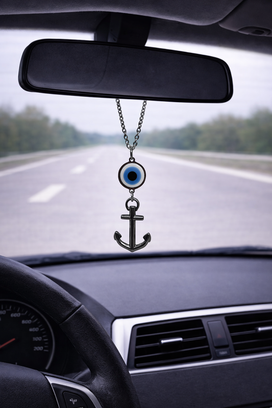 Bijou Retroviseur Ancre et Oeil Bleu 