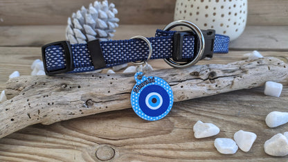 Medaillon Chien Oeil Bleu Personalisable
