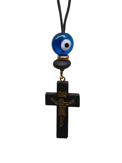 Wooden Evil Eye Rearview Charm - Wooden Car Charm - New Driver Gift