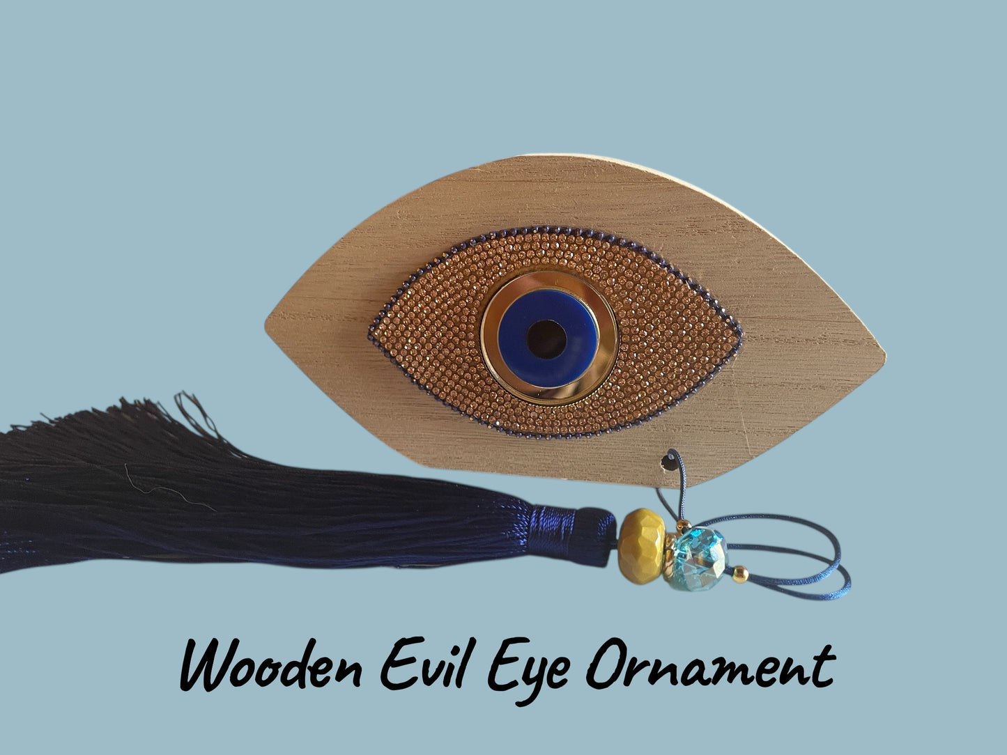 Oeil en bois – Suspension murale ou décoration de table - Idée cadeau - Protection de la Maison