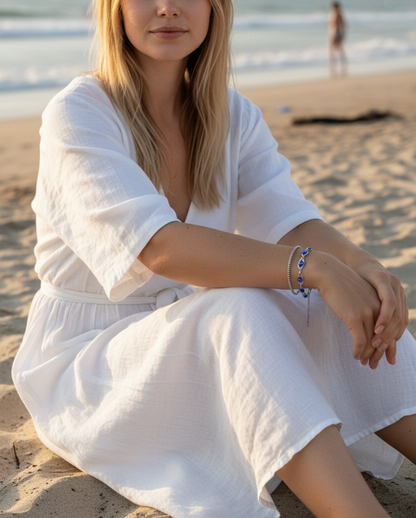 Bracelet Oeil Porte-Bonheur en Acier Inoxydable – Chaîne Trombone