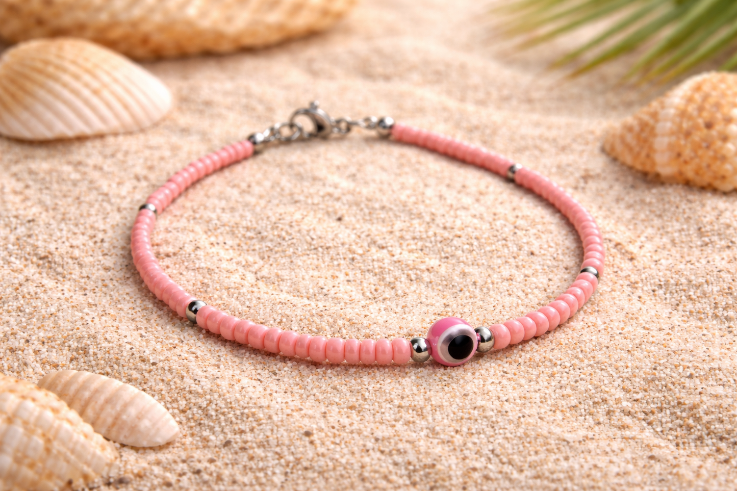 Bracelet Oeil Bleu Perles Rocailles - Bracelet minimalist Oeil bleu - Cadeau pour elle