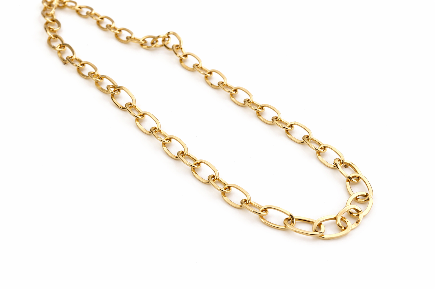 Long Aluminum Gold Paperclip Necklace - Gift for her