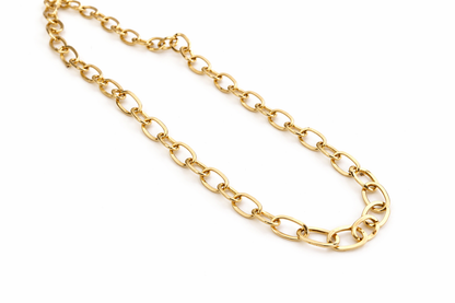 Long Aluminum Gold Paperclip Necklace - Gift for her