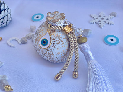 Ceramic Pomegranate,  Greek Good Luck Charm - New Year Gift, House Protection, Home Decor, Table ornament